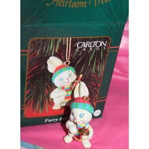 Carlton Heirloom Little Treasures Furry Friend Christmas Holiday Ornament 18
